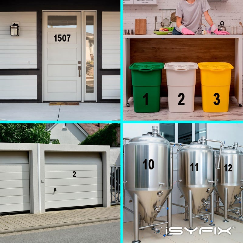 iSYFIX Black Vinyl Number 4 (Four) Stickers - 6 Pack 9 inch Self Adhesive - Decal Die Cut & Pre-Spaced for Mailbox, Signs, Window, Door, Cars, Trucks, Home, Business, Address Number, Indoor & Outdoor - Image 4